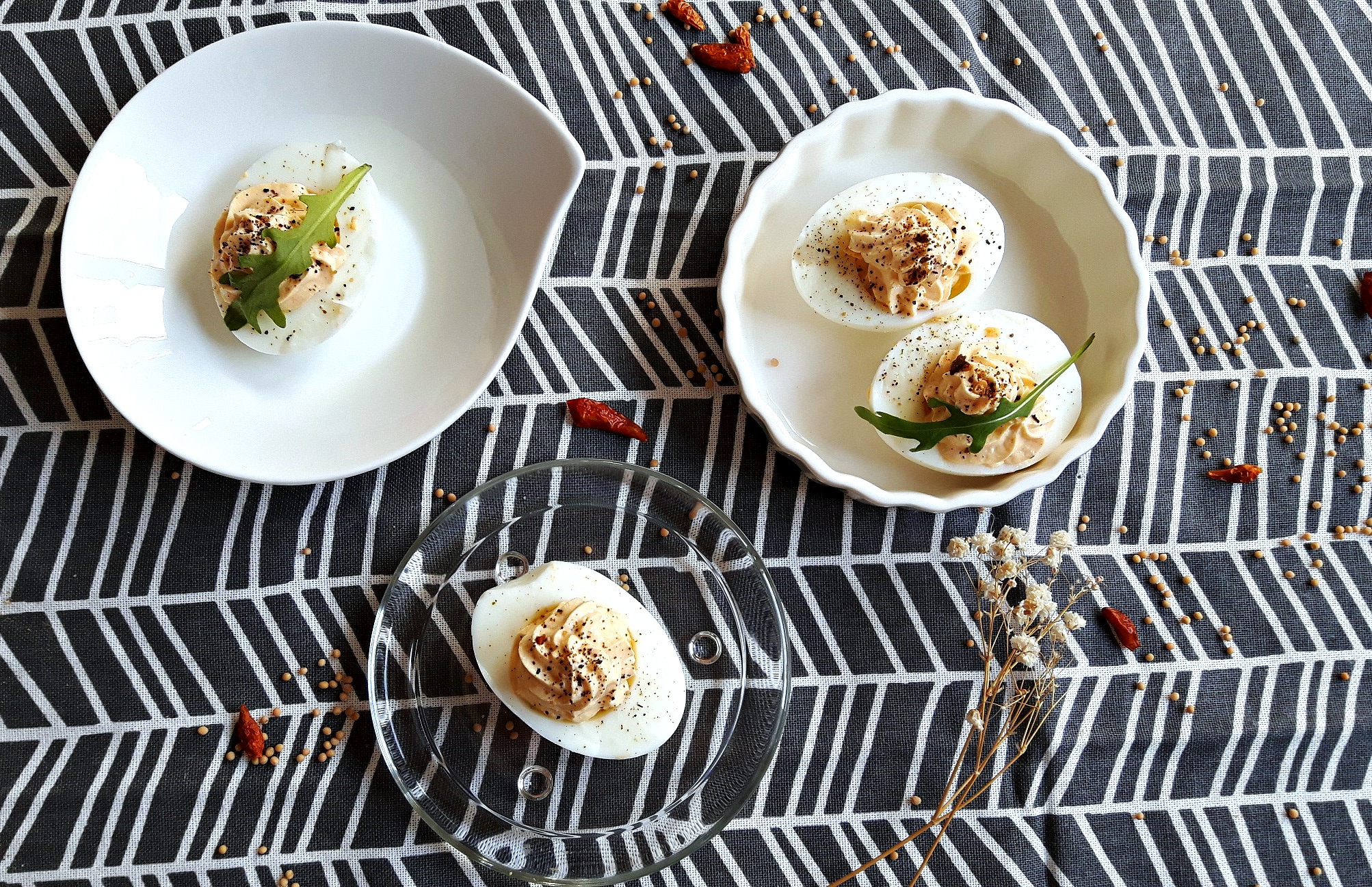 Light cottage cheese deviled eggs